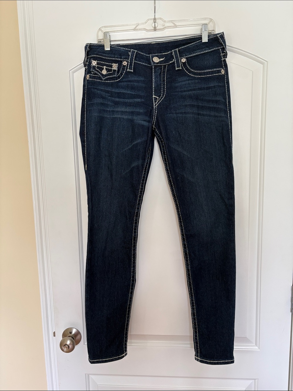 True Religion Dark Wash Women's Skinny Jeans - Navy